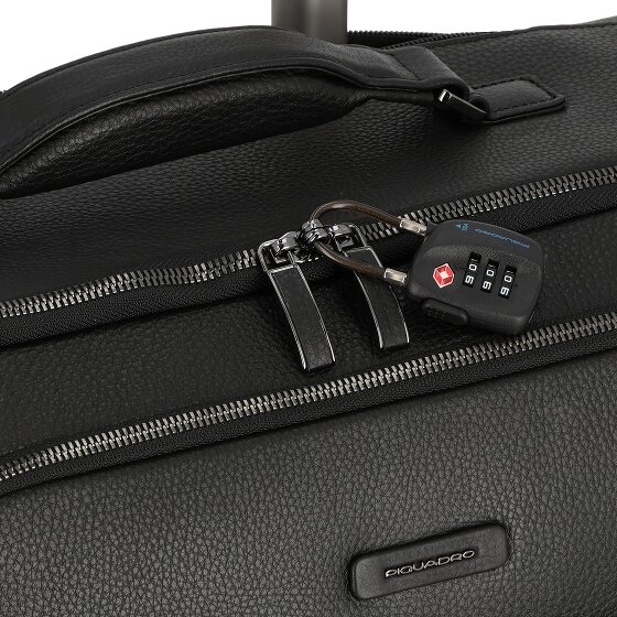 Piquadro Modus Special 4 roues Valise cabine Cuir véritable 59 cm
