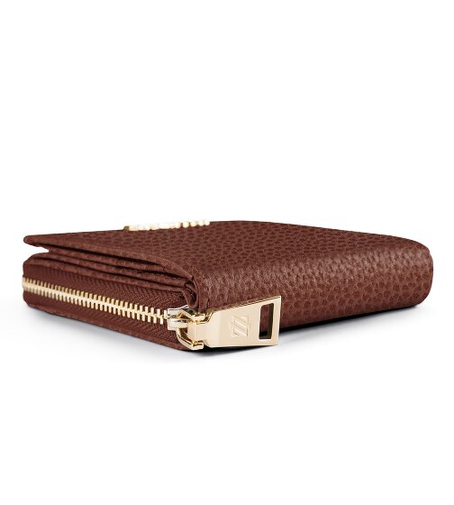 Lazarotti Porte-monnaie « Bologna » en cuir, taille moyenne, fermeture à glissière sur tout le pourtour, 10 cm