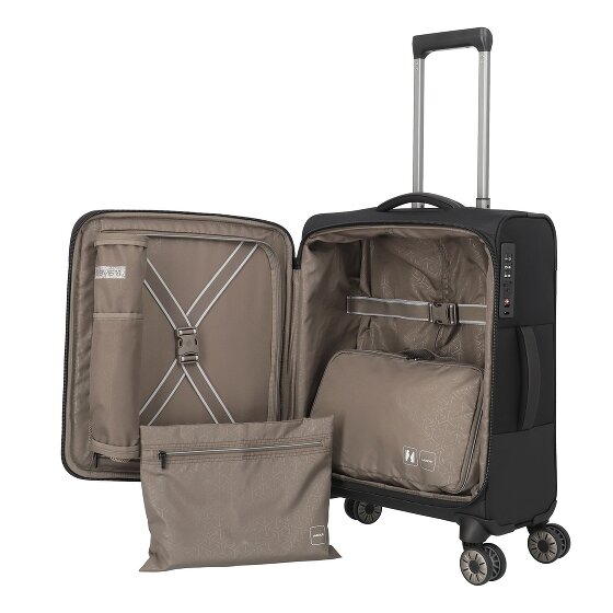 Travelite Crosslite 5.0 4 roulettes Trolley de cabine S 55 cm Compartiment pour ordinateur portable