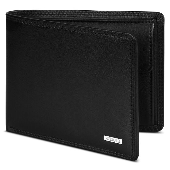 Redolz Leather Essentials QF Porte-monnaie RFID en cuir 12 cm dépliable