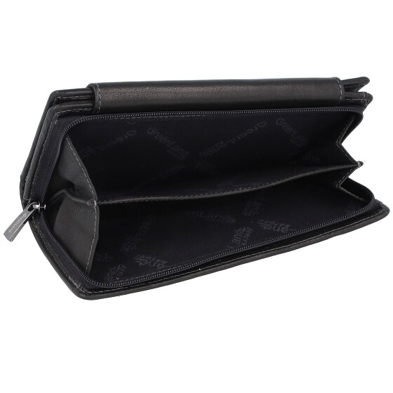 Greenland Nature Black Nappa Porte-monnaie en cuir RFID 19 cm