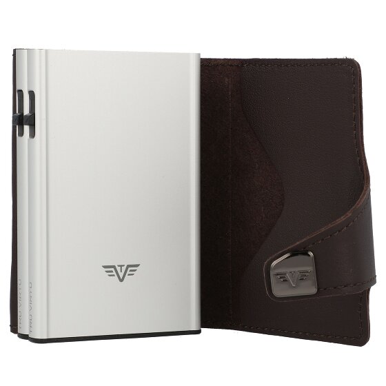 Tru Virtu Click & Slide Porte-cartes de crédit Porte-monnaie RFID en cuir 6,5 cm