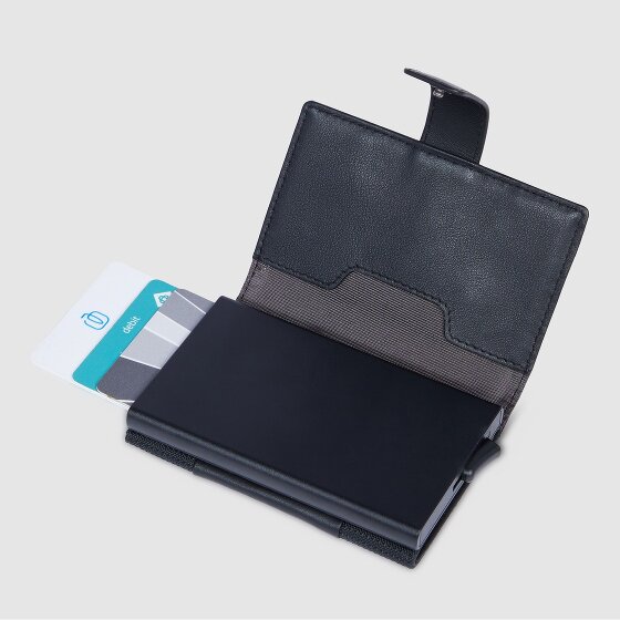Piquadro PQ-Earth Étui pour cartes de crédit Protection RFID Cuir véritable 6.5 cm