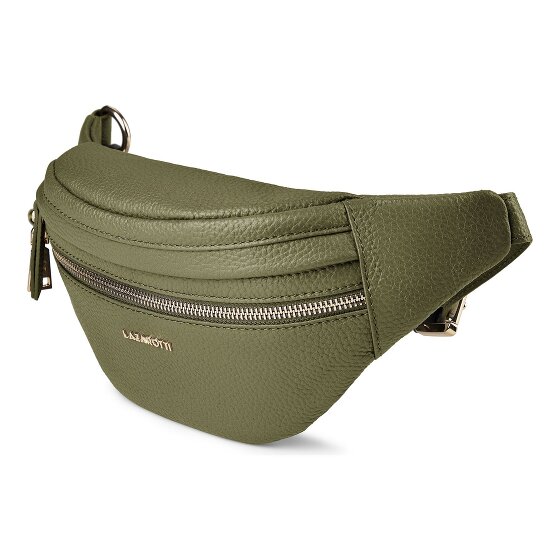Lazarotti Sac banane en cuir « Bologna » à double fermeture éclair, à porter en bandoulière, 25 cm