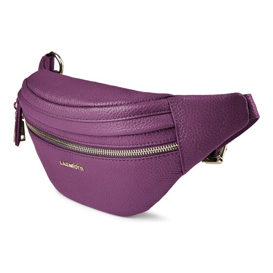 Lazarotti Sac banane en cuir « Bologna » à double fermeture éclair, à porter en bandoulière, 25 cm