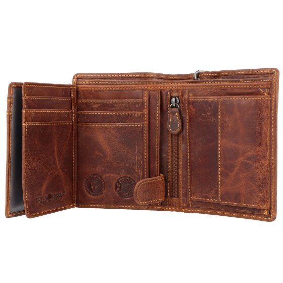 Greenburry Porte-monnaie Vintage Cafe-Racer RFID en cuir 9,5 cm