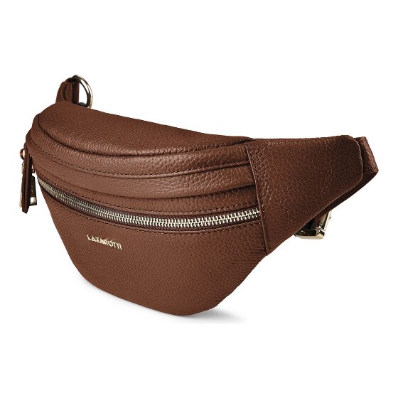 Lazarotti Sac banane en cuir « Bologna » à double fermeture éclair, à porter en bandoulière, 25 cm