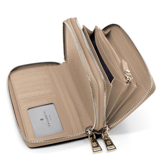 Lazarotti Bologna Leather XL Double Zip-Around Porte-monnaie RFID Cuir 20 cm