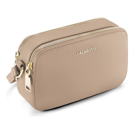 Lazarotti Sac à bandoulière en cuir « Bologna » pour appareil photo, double fermeture éclair, 18 cm