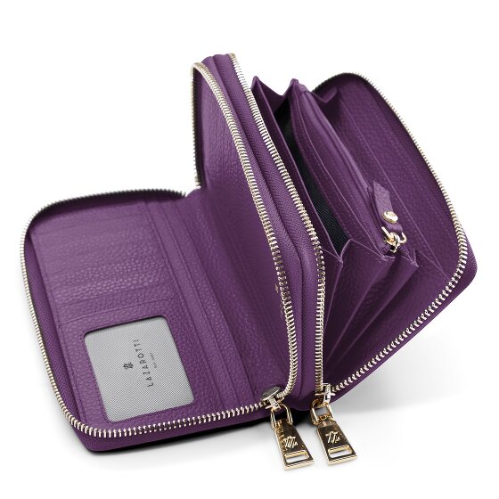 Lazarotti Bologna Leather XL Double Zip-Around Porte-monnaie RFID Cuir 20 cm
