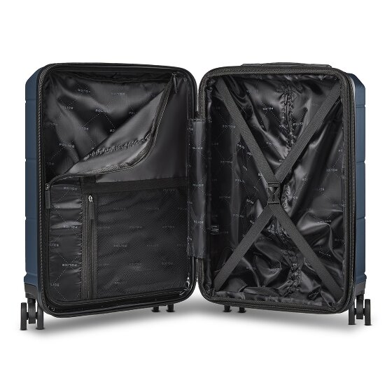 Police London 4 roues Valise cabine 55 cm Compartiment ordinateur avec soufflet d'extension