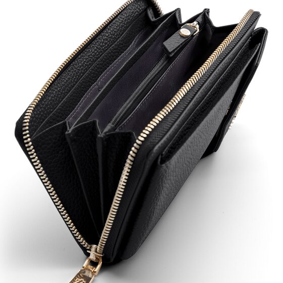 Lazarotti Porte-monnaie en cuir de Bologne à fermeture éclair, avec pochette pour téléphone portable, 19 cm