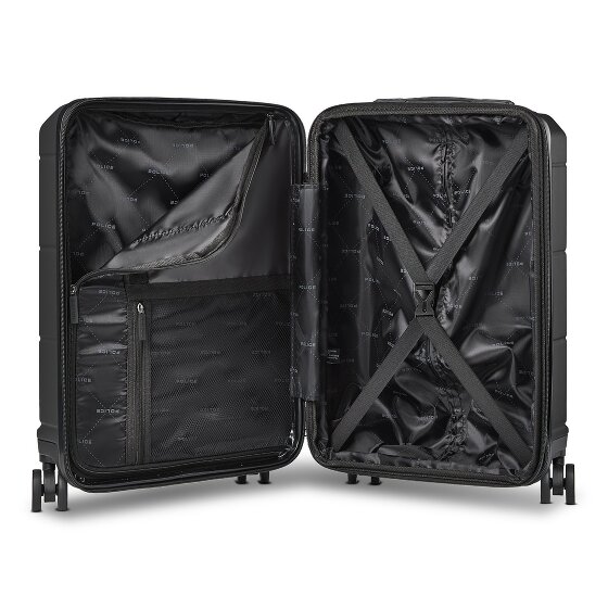 Police London 4 roues Valise cabine 55 cm Compartiment ordinateur avec soufflet d'extension