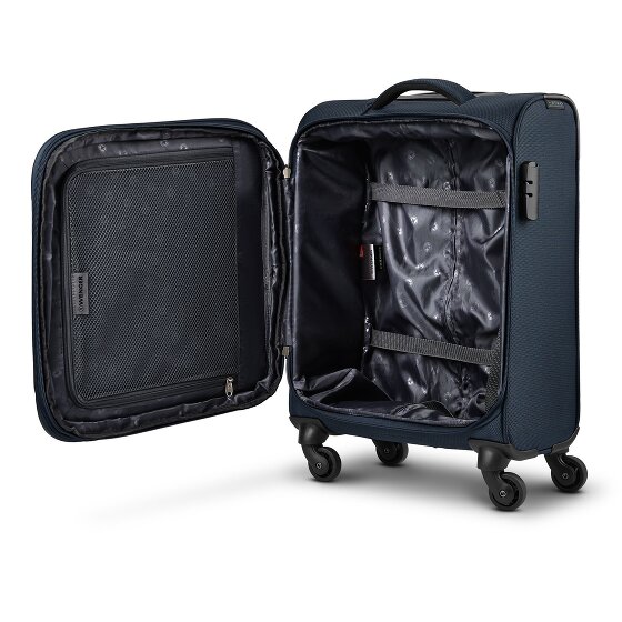 Wenger Beaumont 4 roulettes Trolley de cabine S 54 cm avec soufflet d'extension
