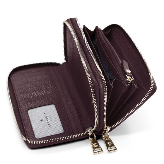 Lazarotti Porte-monnaie en cuir de Bologne XL à double fermeture éclair, protection RFID, 20 cm