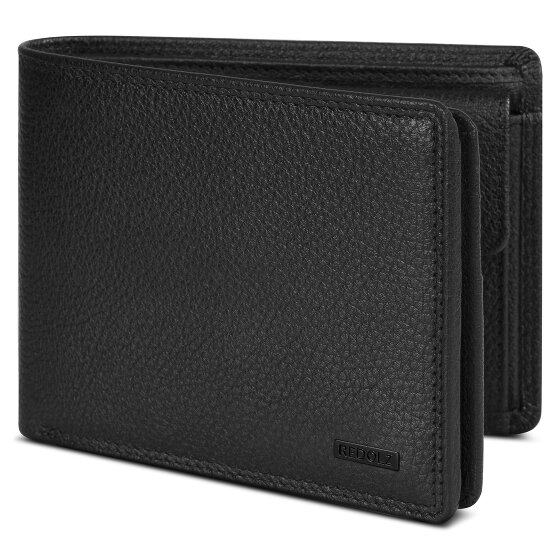 Redolz Leather Essentials QF Portefeuille RFID en cuir 12 cm dépliant avec poche zippée
