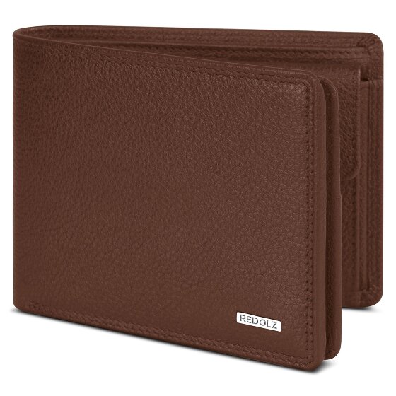 Redolz Leather Essentials QF Portefeuille RFID en cuir 12 cm dépliant avec poche zippée