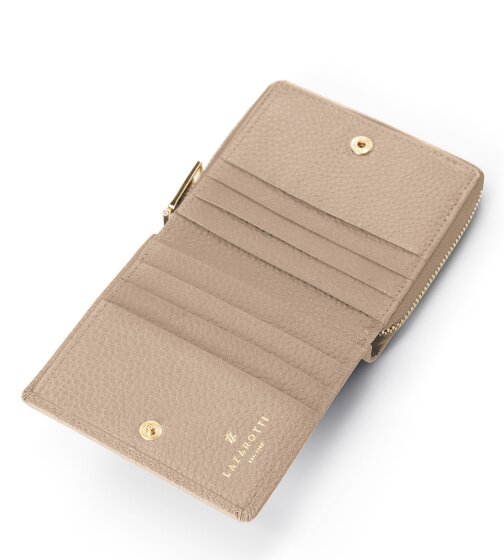 Lazarotti Porte-monnaie « Bologna » en cuir, taille moyenne, fermeture à glissière sur tout le pourtour, 10 cm