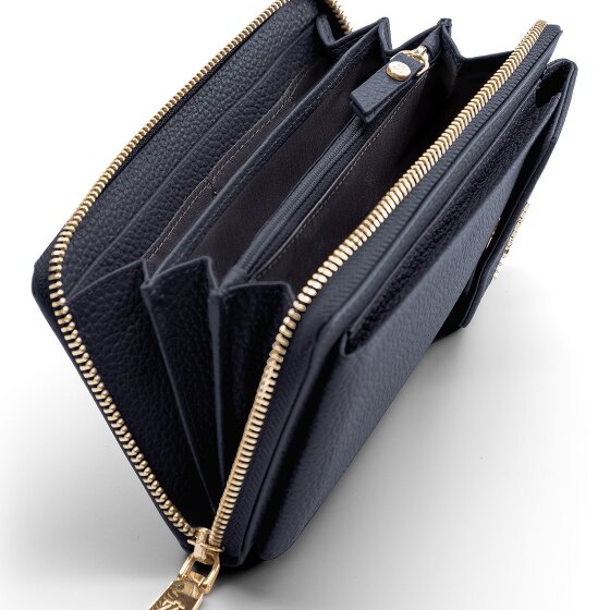 Lazarotti Porte-monnaie en cuir de Bologne à fermeture éclair, avec pochette pour téléphone portable, 19 cm