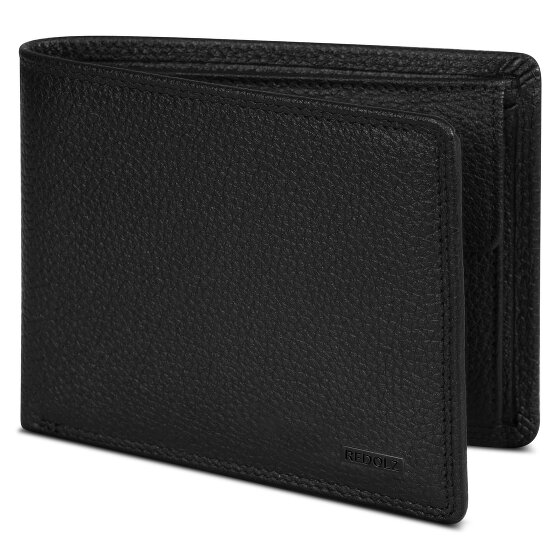 Redolz Leather Essentials QF Porte-monnaie RFID en cuir 12 cm dépliable