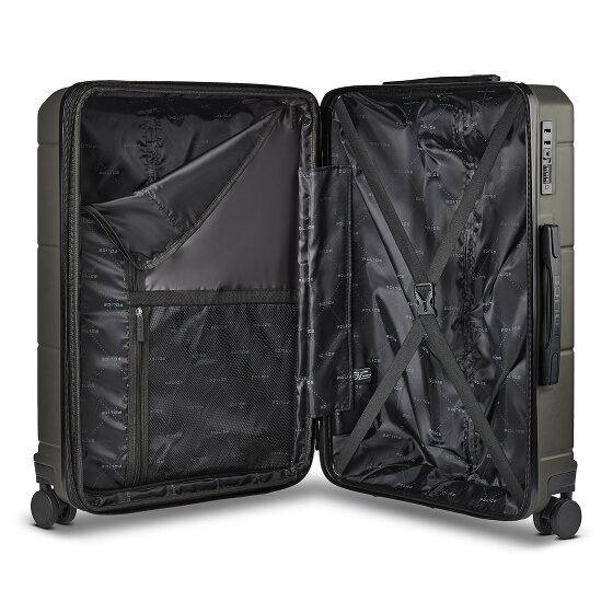 Police London 4 roues Valise cabine 64 cm avec soufflet d'extension