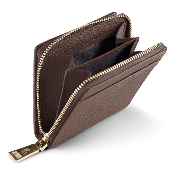Lazarotti Porte-monnaie « Bologna » en cuir, taille moyenne, fermeture à glissière sur tout le pourtour, 10 cm