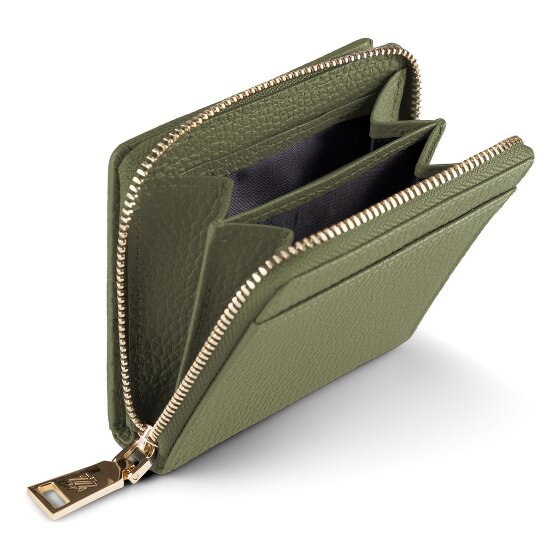 Lazarotti Porte-monnaie « Bologna » en cuir, taille moyenne, fermeture à glissière sur tout le pourtour, 10 cm
