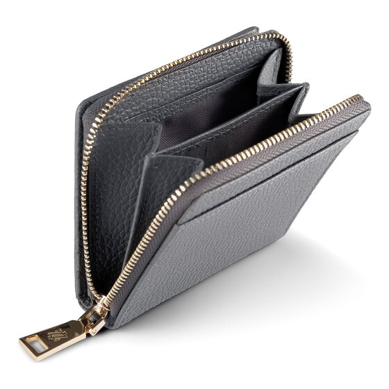 Lazarotti Porte-monnaie « Bologna » en cuir, taille moyenne, fermeture à glissière sur tout le pourtour, 10 cm