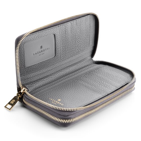 Lazarotti Bologna Leather XL Double Zip-Around Porte-monnaie RFID Cuir 20 cm