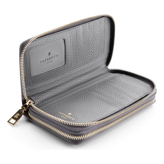 Lazarotti Bologna Leather XL Double Zip-Around Porte-monnaie RFID Cuir 20 cm