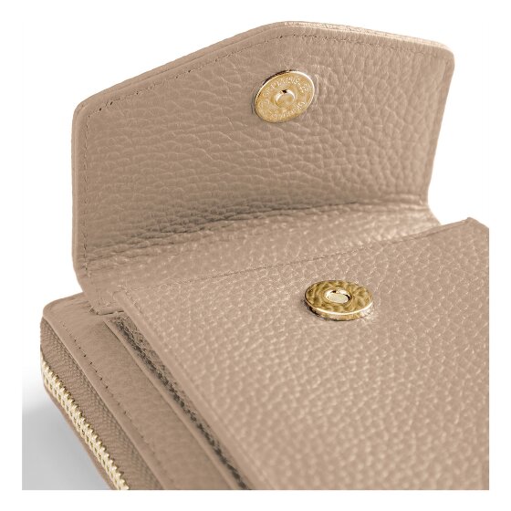 Lazarotti Porte-monnaie en cuir de Bologne à fermeture éclair, avec pochette pour téléphone portable, 19 cm