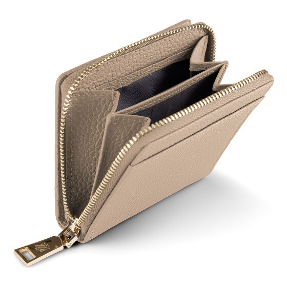 Lazarotti Porte-monnaie « Bologna » en cuir, taille moyenne, fermeture à glissière sur tout le pourtour, 10 cm