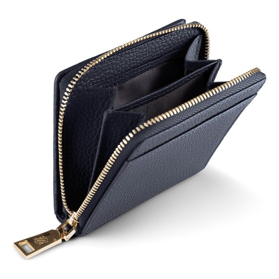 Lazarotti Porte-monnaie « Bologna » en cuir, taille moyenne, fermeture à glissière sur tout le pourtour, 10 cm