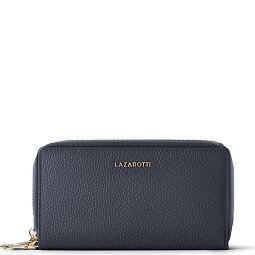 Lazarotti Porte-monnaie en cuir de Bologne XL à double fermeture éclair, protection RFID, 20 cm  Modéle 7