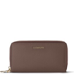 Lazarotti Porte-monnaie en cuir de Bologne XL à double fermeture éclair, protection RFID, 20 cm  Modéle 12