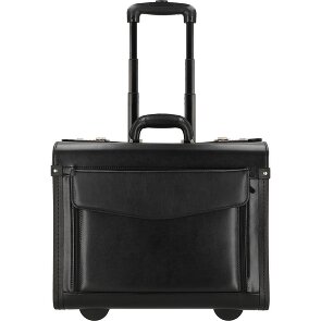 Dermata Trolley pilote à 2 roulettes en cuir 45,5 cm compartiment pour ordinateur portable