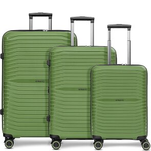 Stratic Shine 4 roulettes Set de valises 3 pièces avec soufflet d'extension