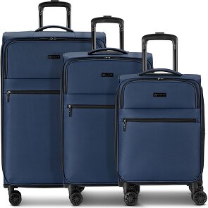 bugatti Valencia Soft 4 roulettes Set de valises 3 pièces avec soufflet d'extension