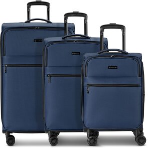 bugatti Valencia Soft 4 roulettes Set de valises 3 pièces avec soufflet d'extension