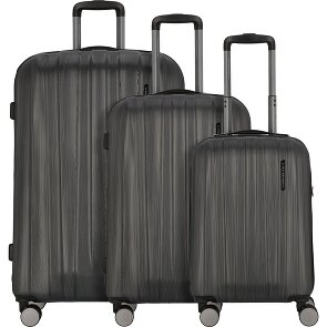 Polestream Moonrock 4 roulettes Set de valises 3 pièces avec soufflet d'extension