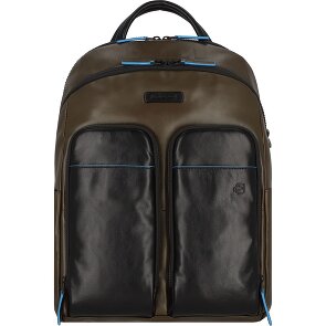 Piquadro Blue Square Revamp Sac à dos RFID en cuir 39 cm Compartiment pour ordinateur portable