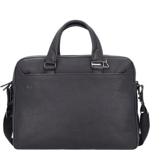 Piquadro Black Square Attaché-case Cuir véritable 40 cm Compartiment ordinateur