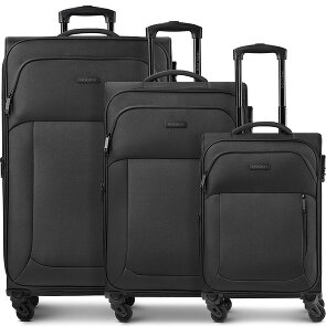 Police San Francisco 4 roues Set de valises 3 pièces avec soufflet d'extension