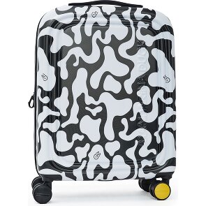 Mandarina Duck Logoduck + Moire 4 roulettes Trolley de cabine 55 cm avec soufflet d'extension