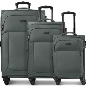 Police San Francisco 4 roues Set de valises 3 pièces avec soufflet d'extension