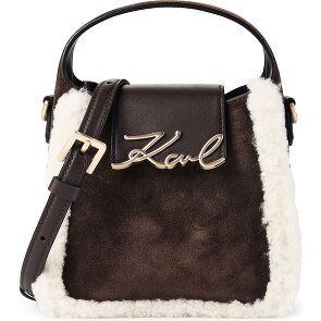 Karl Lagerfeld Signature Mini sac à main Cuir véritable 18 cm