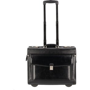 Dermata 2 roulettes Trolley pilote Cuir 39 cm Compartiment pour ordinateur portable