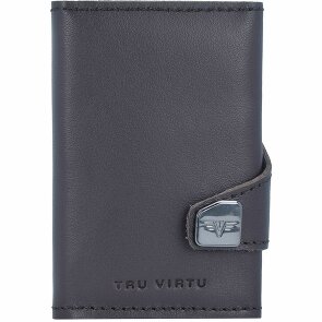 Tru Virtu Click & Slide Porte-cartes de crédit Porte-monnaie RFID en cuir 6,5 cm
