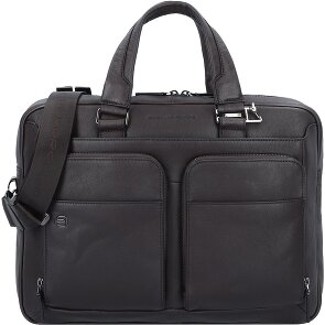 Piquadro Black Square Attaché-case Cuir véritable 39.5 cm Compartiment ordinateur