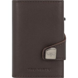 Tru Virtu Click & Slide Porte-cartes de crédit Porte-monnaie RFID en cuir 6,5 cm